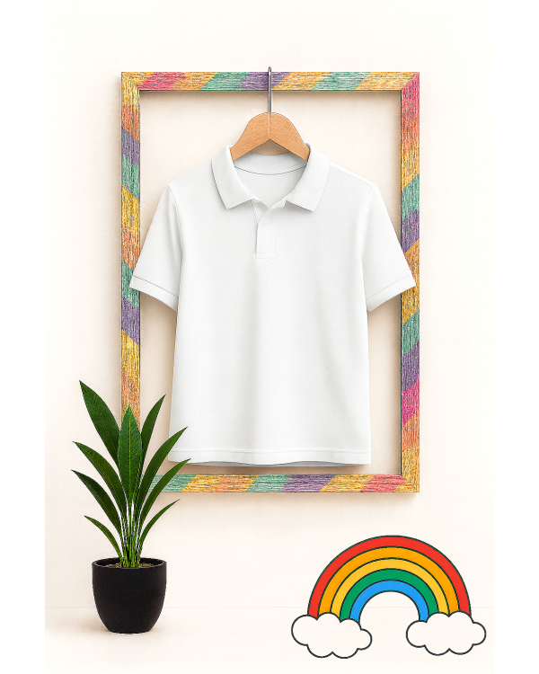 Tricou Polo Copii - Alb
